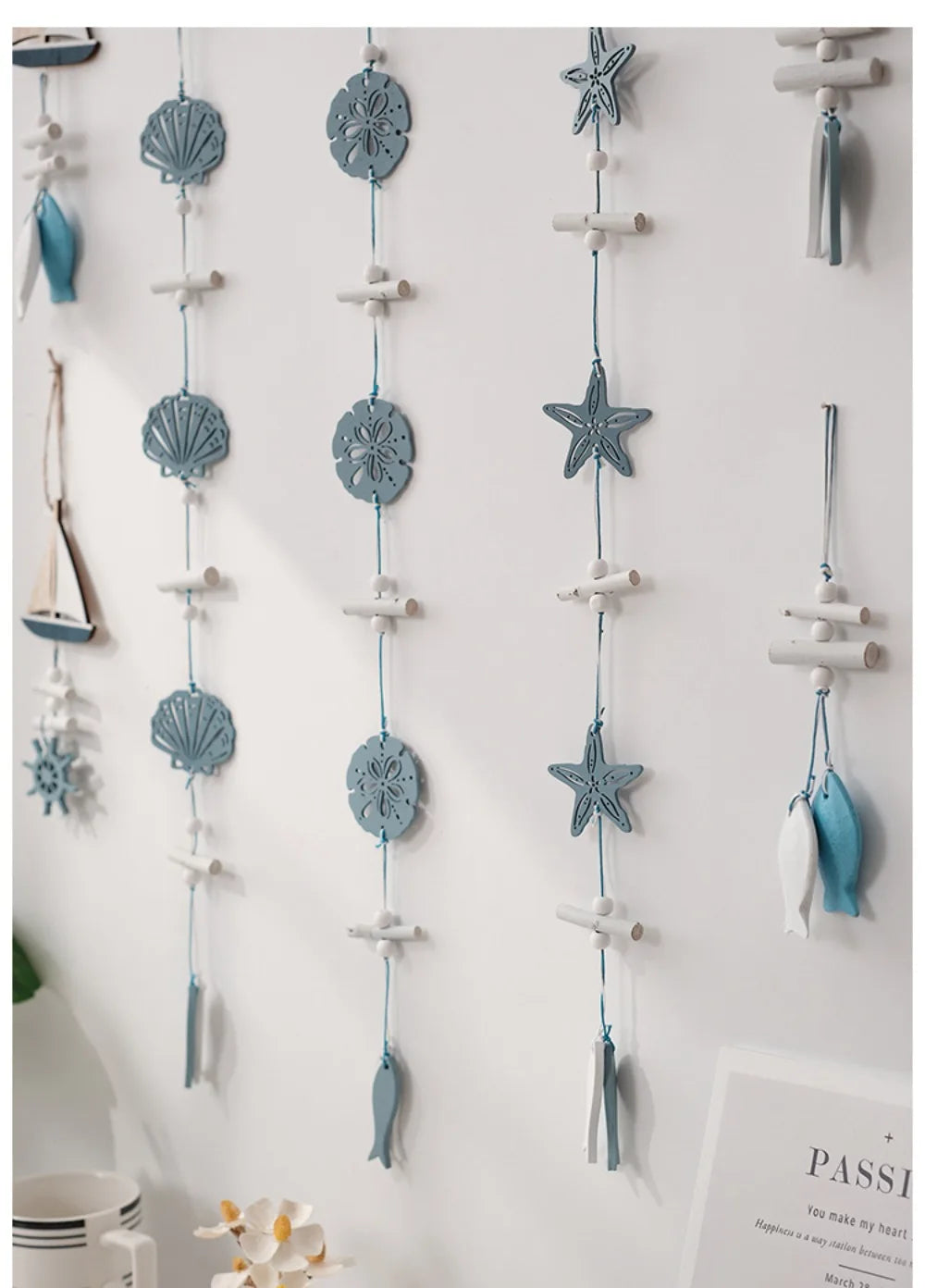 Wall Hanging Hand Made Mediterranean Starfish Hung Fish Nautical Decor Hang Wood Marine Pendant for Home Decoration קישוטי קיר    Your Coastal Marketplace | Shoreshopper.com