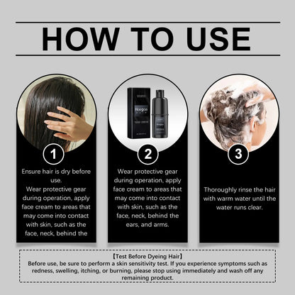 Hair Dye Shampoo Diy Natural Black Color Repair Gray White Hair Non Irritating Hair Coloring Shampoo - ShoreCo.Shop