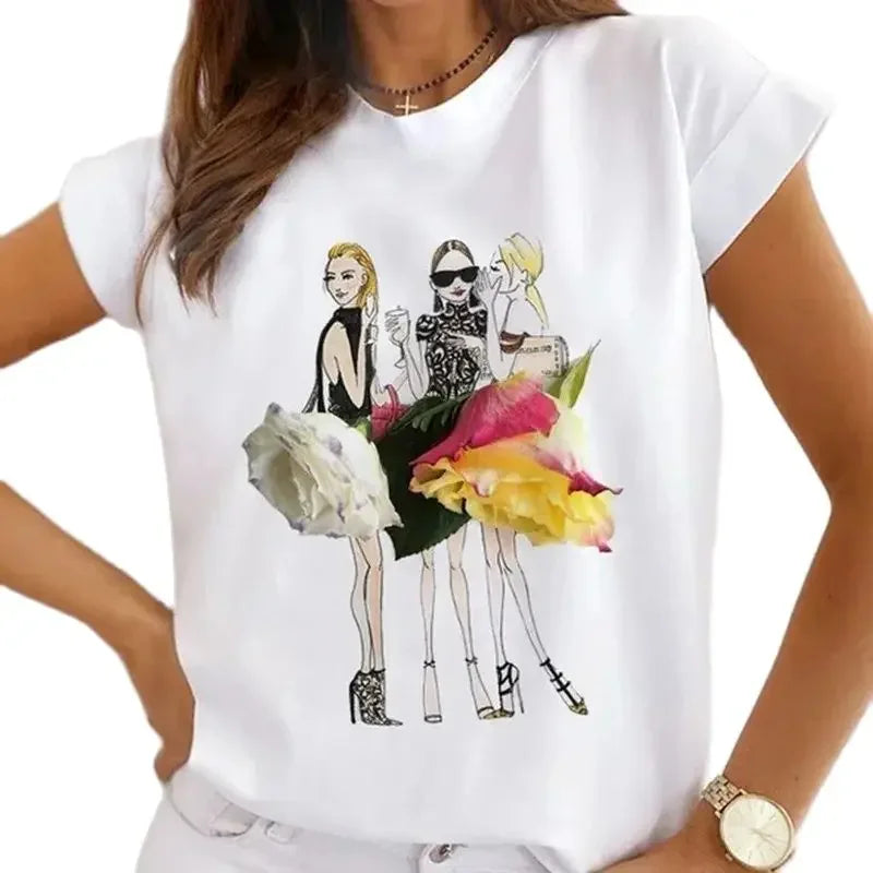 Paris Tower Print Short Sleeve Casual Women's Round Collar T-shirt Graphic T Shirts  Shirts for Women Clothes Oversized T Shirt    Home Decor Supply | Online Retail | ShoreShopper.com