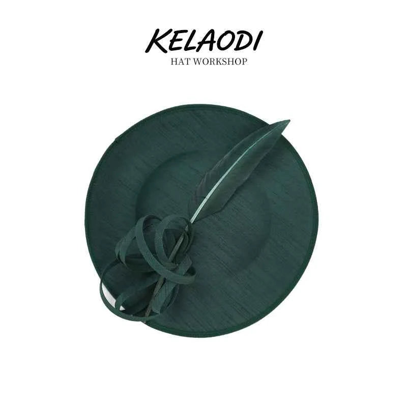 Hat Luxury Headwear Elegant Round Feather Headband Charming Hat Cocktail Party Wedding Headwear Guests Tea Party Top Hat