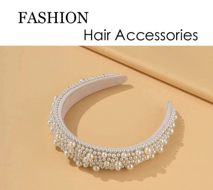 Headband For Women Wedding Bridal Hair Accessories Handmade Wide Hair Hoop Girls Headwear Wedding 2023 Jewelry White Pearl    Your Coastal Marketplace | Shoreshopper.com
