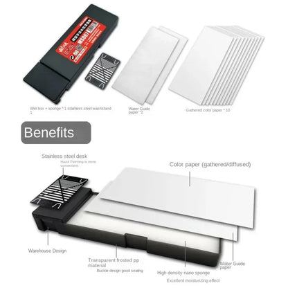 Water-based Paint Set Hand-painting Wet Palette Coloring Tool Pigment Toning Moisturizing Box for  Tools Hobby DIY    Home Decor Supply | Online Retail | ShoreShopper.com