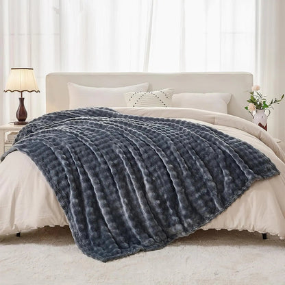 3D Bubble White Plush Blanket Textured Flannel Fleece Soft Warm Cozy Couch Throw Blanket Gift Plaid - Soft Throw Blankets    Your Coastal Marketplace | Shoreshopper.com