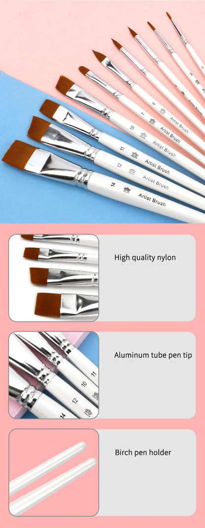 10pcs Multifunctional Art Painting Brushes Set Artist Art Painting Hook Line Watercolor Gouache Oil Painting Brush Art Supplies    Home Decor Supply | Online Retail | ShoreShopper.com