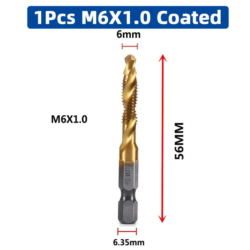 LiYu Shank Titanium Plated HSS Screw Thread Metric Tap Drill Bits Screw Machine Compound Tap M3 M4 M5 M6 M8 M10 Hand Tools    Home Decor Supply | Online Retail | ShoreShopper.com