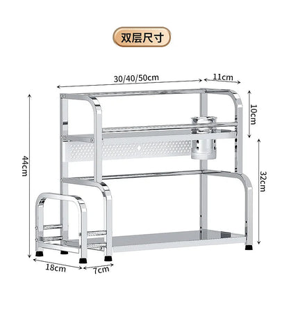 Stainless Steel Kitchen Storage Shelf Seasoning Jar Spice Storage Rack Chopsticks Knife Shelf Bar Organizer Kitchen Supplies    Home Decor Supply | Online Retail | ShoreShopper.com