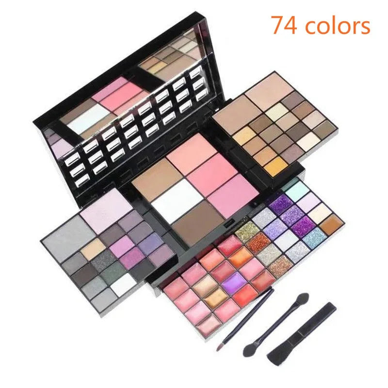 40/74/78 Colors Glitter Eyeshadow Palette Matte Waterproof Long Lasting Pressed Powder Cosmetics Kit  Fashion Women MakeUp Tools - ShoreCo.Shop