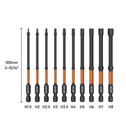 Impact Torx Bit Set-3/6 Inch  (T7-T40) & Impact Hex Head Allen Wrench Drill Bit Set-2/4 Inch  (H1.5-H8)  With CNC Machined Tips,    Home Decor Supply | Online Retail | ShoreShopper.com