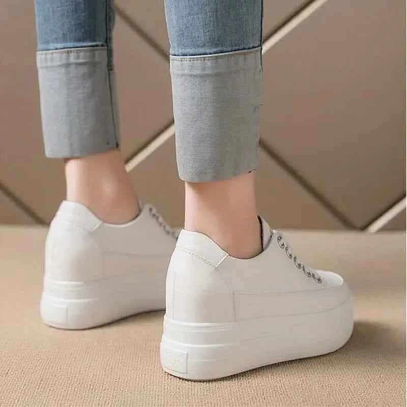 LunaStratus Breathable Platform Sneakers - 8cm Height-Increasing Casual Walking Shoes for Women