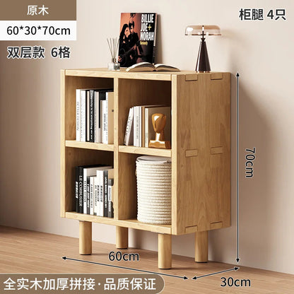 Solid Wood Short Bookshelf Floor Storage Cabinet Grid Organizer Shelf for Living Room Home & Kindergarten Display Unit    Home Decor Supply | Online Retail | ShoreShopper.com