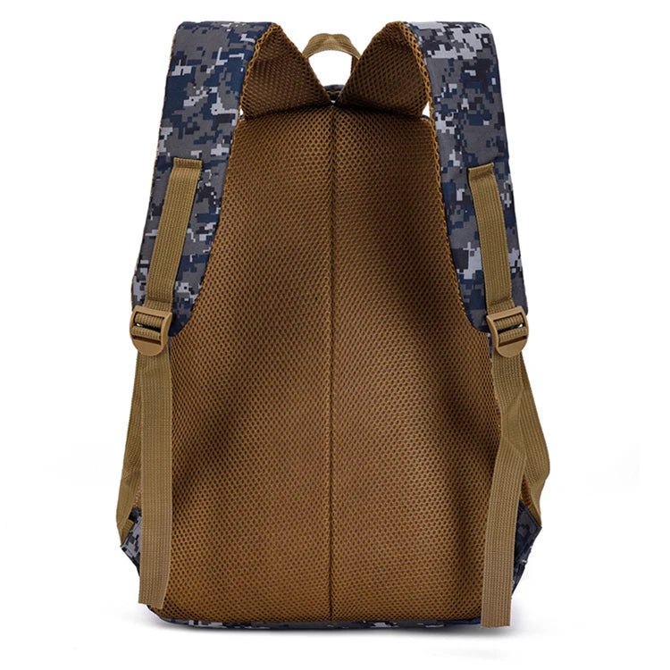 Camouflage large-capacity backpack - adjustable shoulder strap, outdoor theme style, zipper closure, ideal for hiking - ShoreCo.Shop