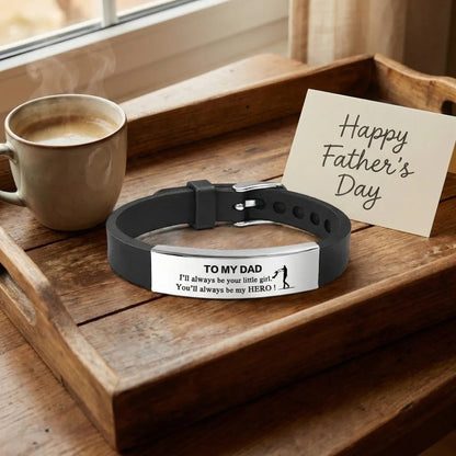 Father's Day Gifts Inspirational Quote Bracelets Wristband Adjustable Family Bracelets Stainless Steel Bracelet for Father    Your Coastal Marketplace | Shoreshopper.com