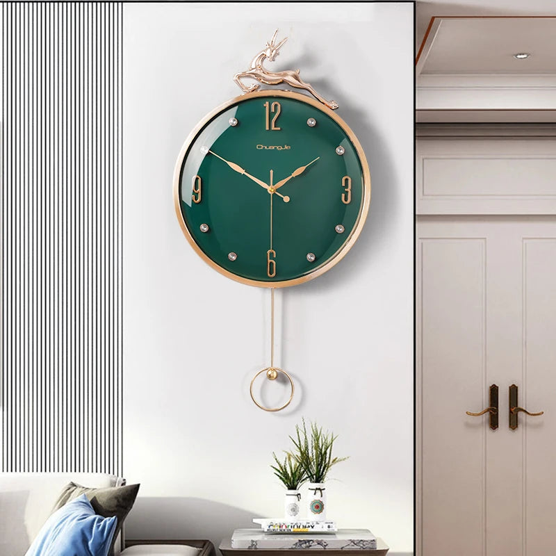 13 Inch Auspicious Deer Wall Clock Nordic Brief Design Living Room Decoration Kitchen Mute Clocks Art Wall Watch Home Decor NEW    Home Decor Supply | Online Retail | ShoreShopper.com
