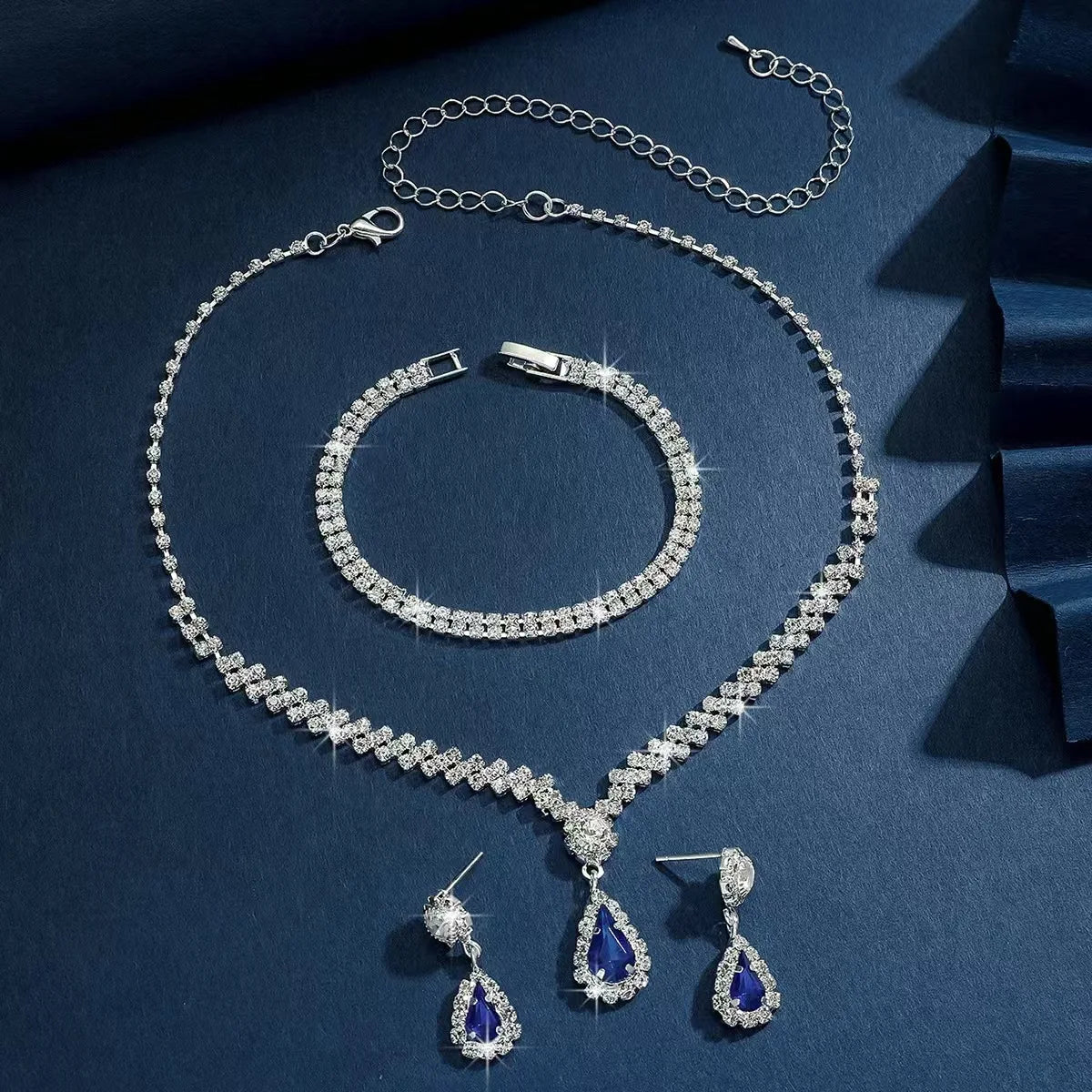 Wedding Jewelry Set for Women, Earrings, Necklace, Bracelet, Three-Piece Bridal Jewelry Set, Luxurious and High-End Accessories    Home Decor Supply | Online Retail | ShoreShopper.com