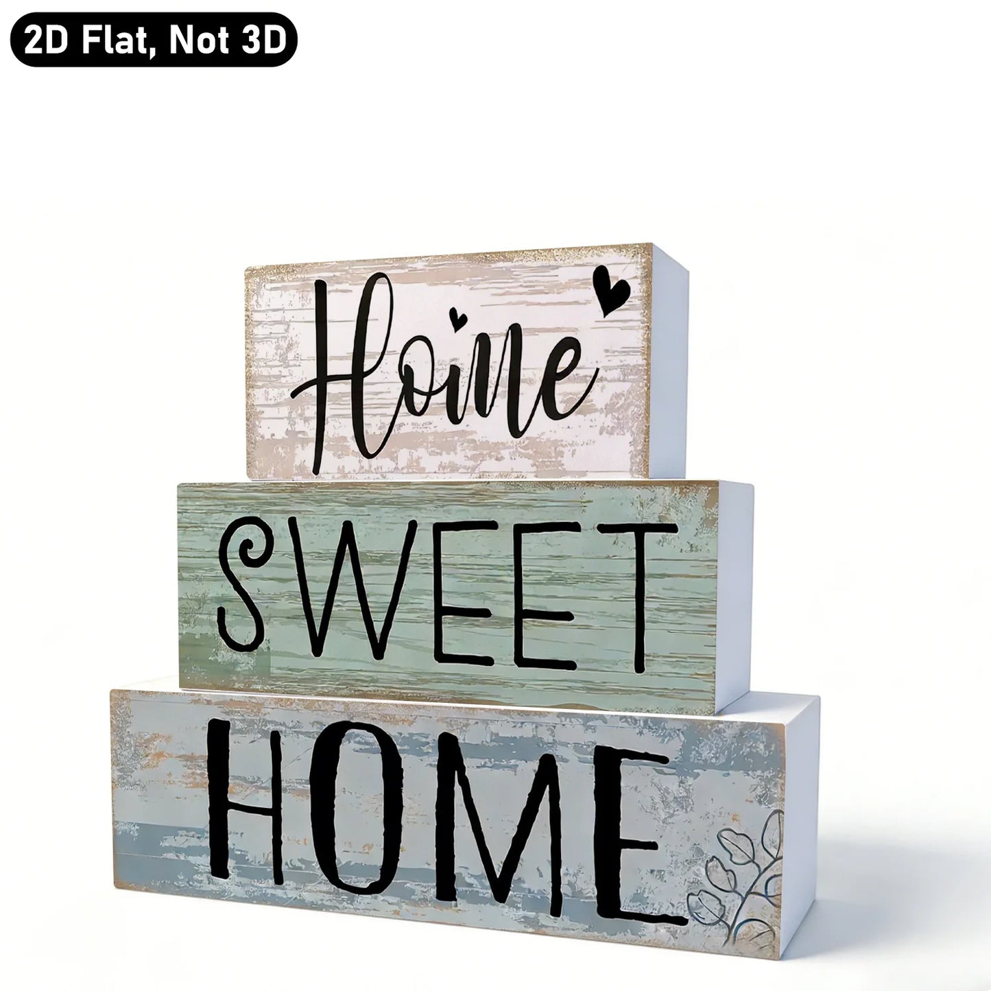 PVC Farmhouse Tabletop Plaques & Signs, Rustic Home Tiered Tray Decor, Table Ornament for Kitchen Shelf, Home Sweet Home Sign - ShoreCo.Shop
