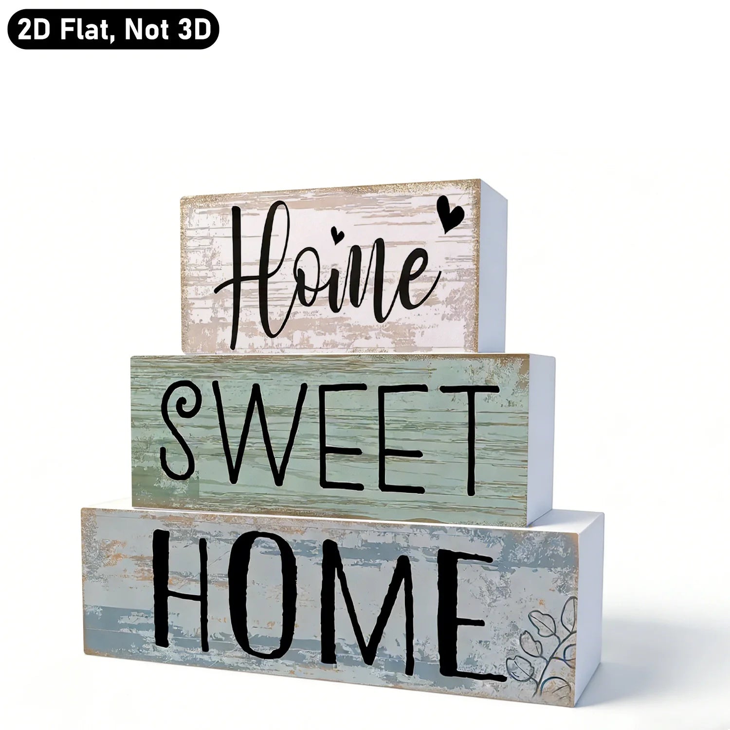 PVC Farmhouse Tabletop Plaques & Signs, Rustic Home Tiered Tray Decor, Table Ornament for Kitchen Shelf, Home Sweet Home Sign - ShoreCo.Shop