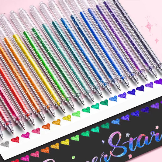 8/12/18 Color Glitter Gel Pen 1.0mm Metal Glitter Color Ballpoint Pen Paper Cardstock Diary Drawing Marking Coloring DIY Art    Home Decor Supply | Online Retail | ShoreShopper.com