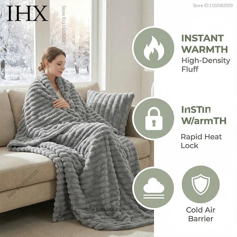 IHX Solid Color Imitation Rabbit Plush Milk Plush Thickened Thermal Leisure Home Blanket Office Nap Blanket, Custom Blanket Size    Your Coastal Marketplace | Shoreshopper.com