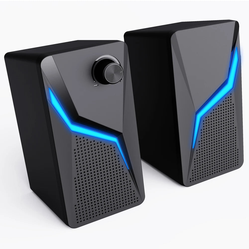 Computer Gaming Speakers PC Sound Box HIFI Stereo Microphone USB Wired With LED RGB Lighting Strong Bass 2.0 Loudspeaker    Home Decor Supply | Online Retail | ShoreShopper.com