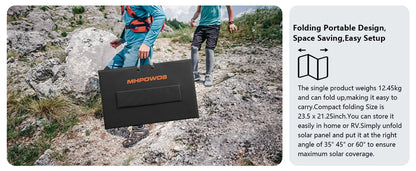 MHPOWOS 400W Portable Solar Panel, Lightweight Foldable Solar Panels with an Adjustable Kickstand, IP67 Waterproof Solar Charger    Home Decor Supply | Online Retail | ShoreShopper.com