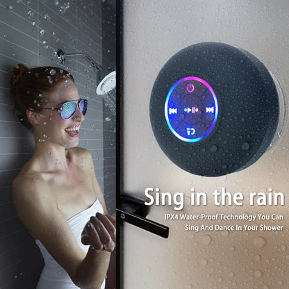 Portable Wireless Bluetooth Speaker LED Light IPX4 Waterproof Loudspeaker Outdoor Bathroom Large Suction Cup Stereo Sound Box - ShoreCo.Shop