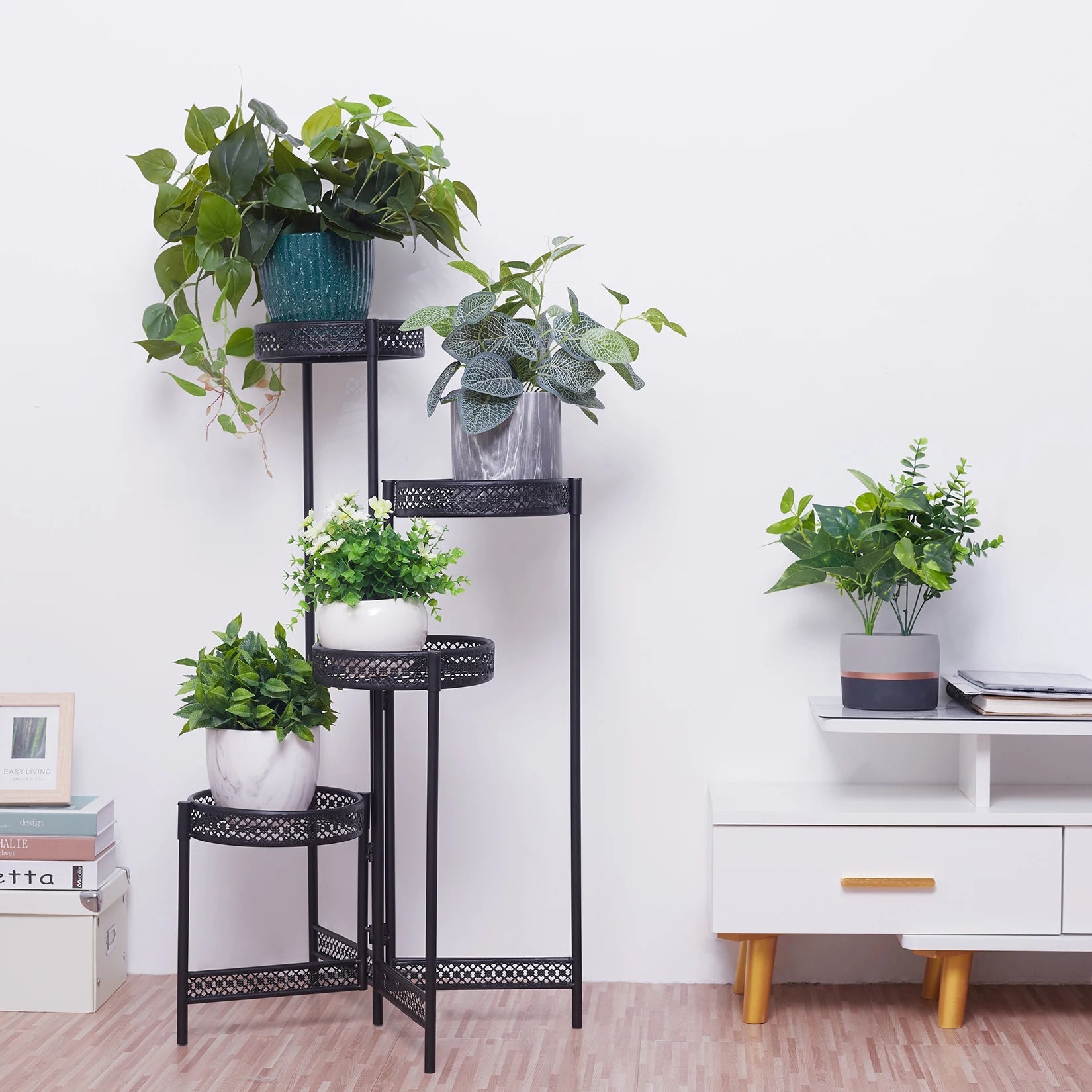 3/4 Tier Metal Plant Stand Indoor Black Tall Flower Pot Holder Display Rack Foldable for Patio Garden Living Room Corner Balcony    Home Decor Supply | Online Retail | ShoreShopper.com
