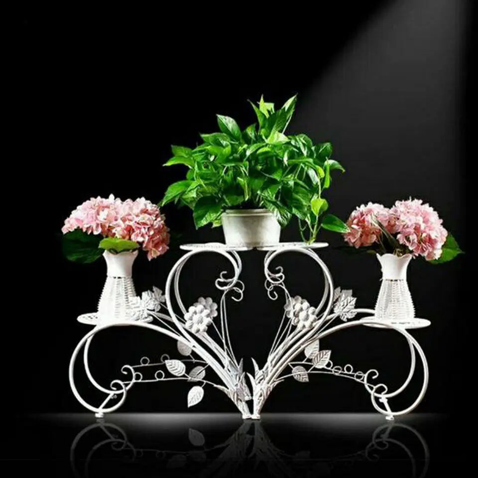 2PCS Rustproof Metal Plant Stand 4 Potted Flower Display Rack Shelf for Garden Balcony Office White and Black    Home Decor Supply | Online Retail | ShoreShopper.com