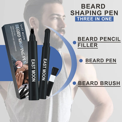 Waterproof Beard Pen Brush Beard Enhancer Lasting Hair Line Cover Repair Moustache Coloring Shaping Tools Beard Filler Pencil - ShoreCo.Shop