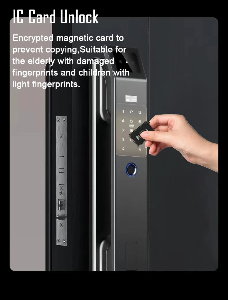 3D Face Recognition Unlock Digital Door Lock With Camera FIngerprint Password Unlock Keyless Electronic Door Lock - ShoreCo.Shop