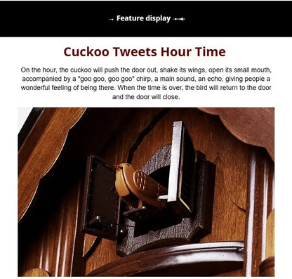 Antique Classic Solid Wood Hand-carved Cuckoo Wall Clock, Children's Music, Hour Announcement Swinging Creative Clock    Home Decor Supply | Online Retail | ShoreShopper.com