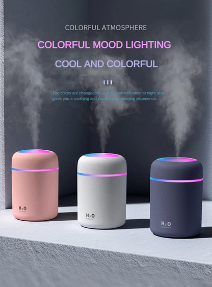 Portable Mini Air Humidifier For Bedroom,Personal Desktop,Car With Colorful Mood Lighting 2 Mist Modes And Auto Shut-Off - ShoreCo.Shop