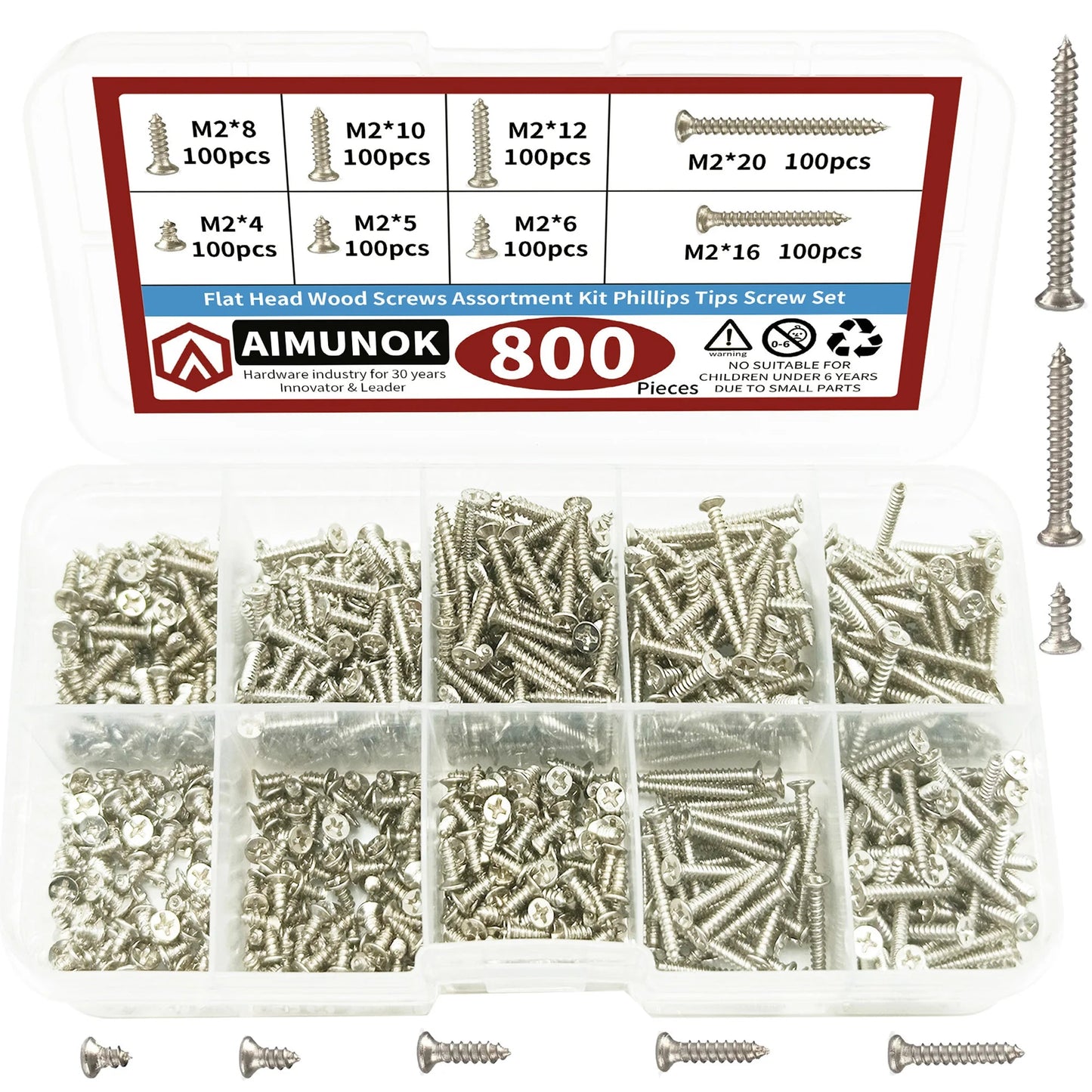 800pcs M2 Self Tapping Screw Assortment Kit Tapping Screw Assortment Kit Lock Nut Wood Thread Nail Screw Sets Self Lock Nut Wood    Home Decor Supply | Online Retail | ShoreShopper.com