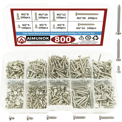 800pcs M2 Self Tapping Screw Assortment Kit Tapping Screw Assortment Kit Lock Nut Wood Thread Nail Screw Sets Self Lock Nut Wood    Home Decor Supply | Online Retail | ShoreShopper.com