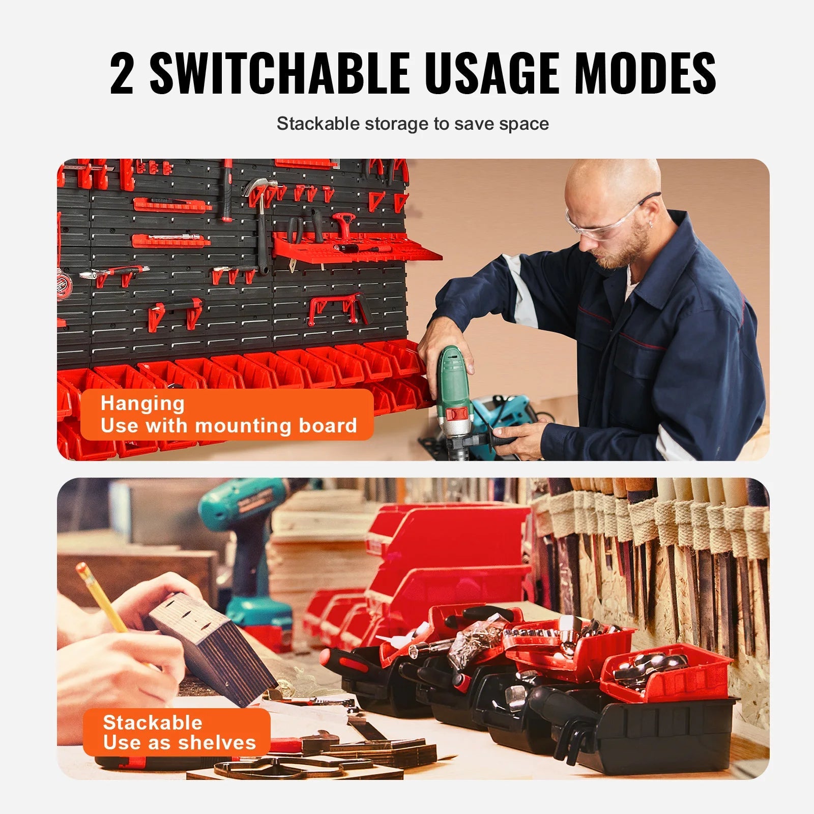 SucceBuy 30Bin Wall Mounted Storage Bins Parts Rack Organizer Garage with Wall Panels Hooks Plastic Shop Tool for Screw Nails    Home Decor Supply | Online Retail | ShoreShopper.com