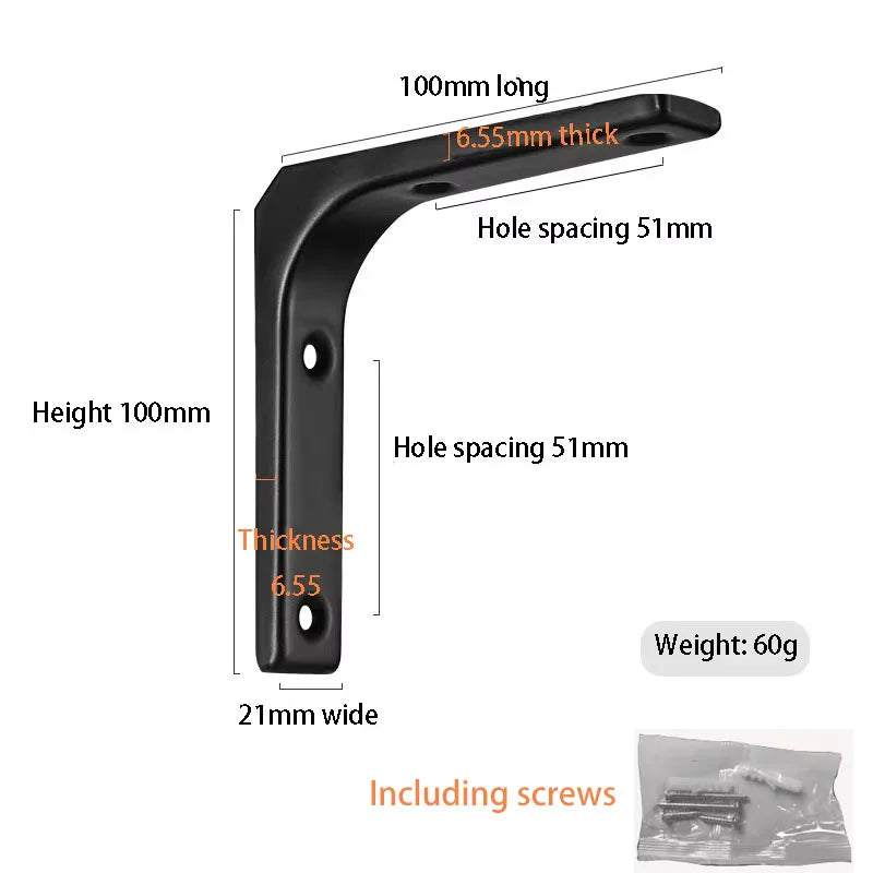 Shelf brackets L-shaped floating wall shelves black and white stainless steel bore stand bracket support hardware home    Home Decor Supply | Online Retail | ShoreShopper.com