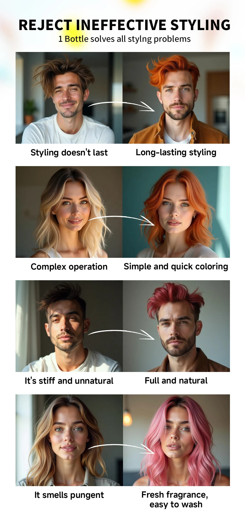 SEVICH Hair Colour Wax Temporary DIY Hair Coloring Wax One-Time Long Lasting Hair Dye Mud Cream Christmas Hair Styling Products - ShoreCo.Shop