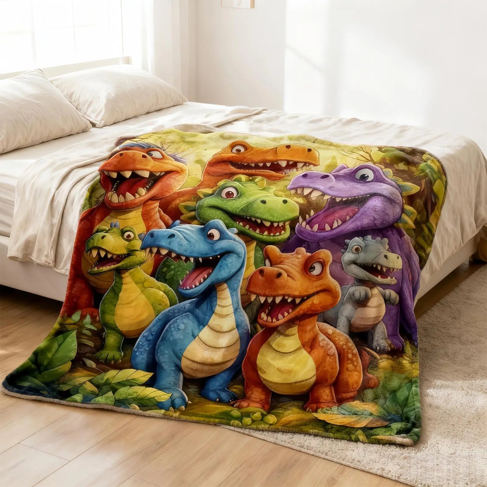 Dinosaur Throw Blanket 200x150cm Flannel Soft Warm Cozy Fuzzy Plush Blanket Couch Bed Decortion Kids Adults Christmas Gift    Your Coastal Marketplace | Shoreshopper.com