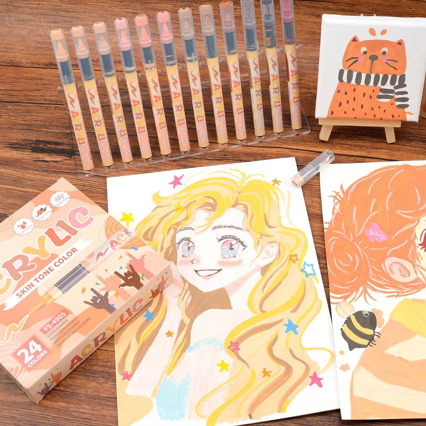 Skin Tones Art Markers,Soft Brush Tip Acrylic Paint Pens,Quick-Drying Waterproof for Sketching,Wood,Glass,Fabric,Rocks Painting    Home Decor Supply | Online Retail | ShoreShopper.com