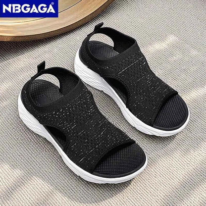Women's Summer Shoes Breathable Open Toe Wedge Sandals Lightweight Outdoor Comfortable Ladies Casual Walking Sandals