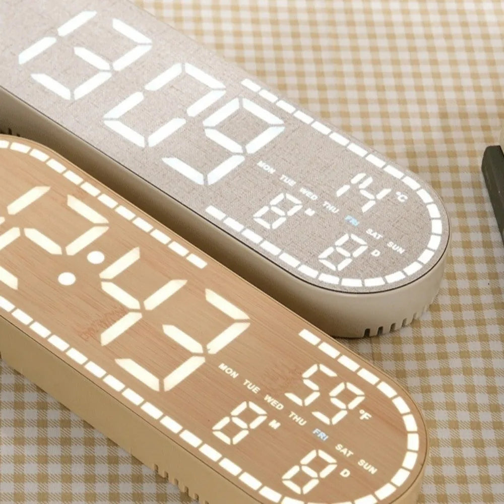 Minimalist Design Digital Wall Clock Silent Operation Nordic Style Alarm Clock Temperature Date Display Hanging Mount    Home Decor Supply | Online Retail | ShoreShopper.com
