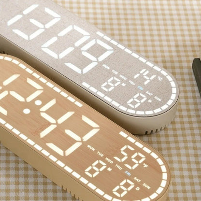 Minimalist Design Digital Wall Clock Silent Operation Nordic Style Alarm Clock Temperature Date Display Hanging Mount    Home Decor Supply | Online Retail | ShoreShopper.com