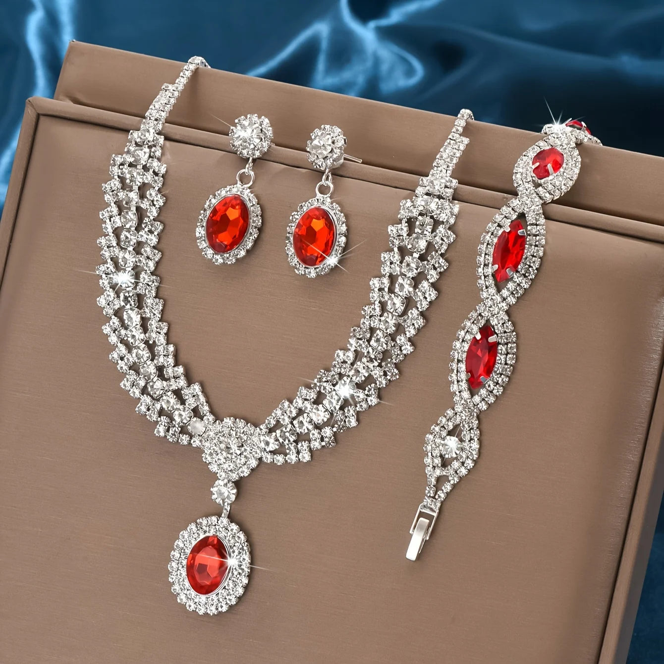 Elegant Bridal Jewelry Set Necklace Earrings with Sparkling Rhinestones Perfect for Weddings Parties    Home Decor Supply | Online Retail | ShoreShopper.com