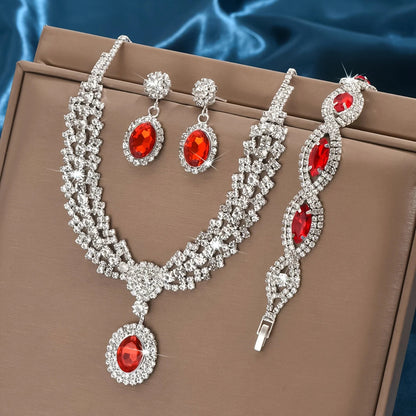 Elegant Bridal Jewelry Set Necklace Earrings with Sparkling Rhinestones Perfect for Weddings Parties    Home Decor Supply | Online Retail | ShoreShopper.com