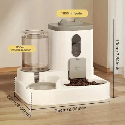 Dog & Cat Automatic Feeder & Waterer Set: Gravity Design, Leak-Proof, Spill-Proof, Anti-Slip, Easy to Clean, Built-In Food Bowl - ShoreCo.Shop