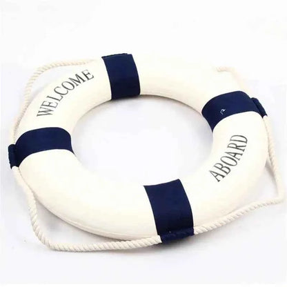 Nautical Style Welcome Decorative Red Blue Life Buoy Home Marine Beach Wall Decoration Crafts Living Room