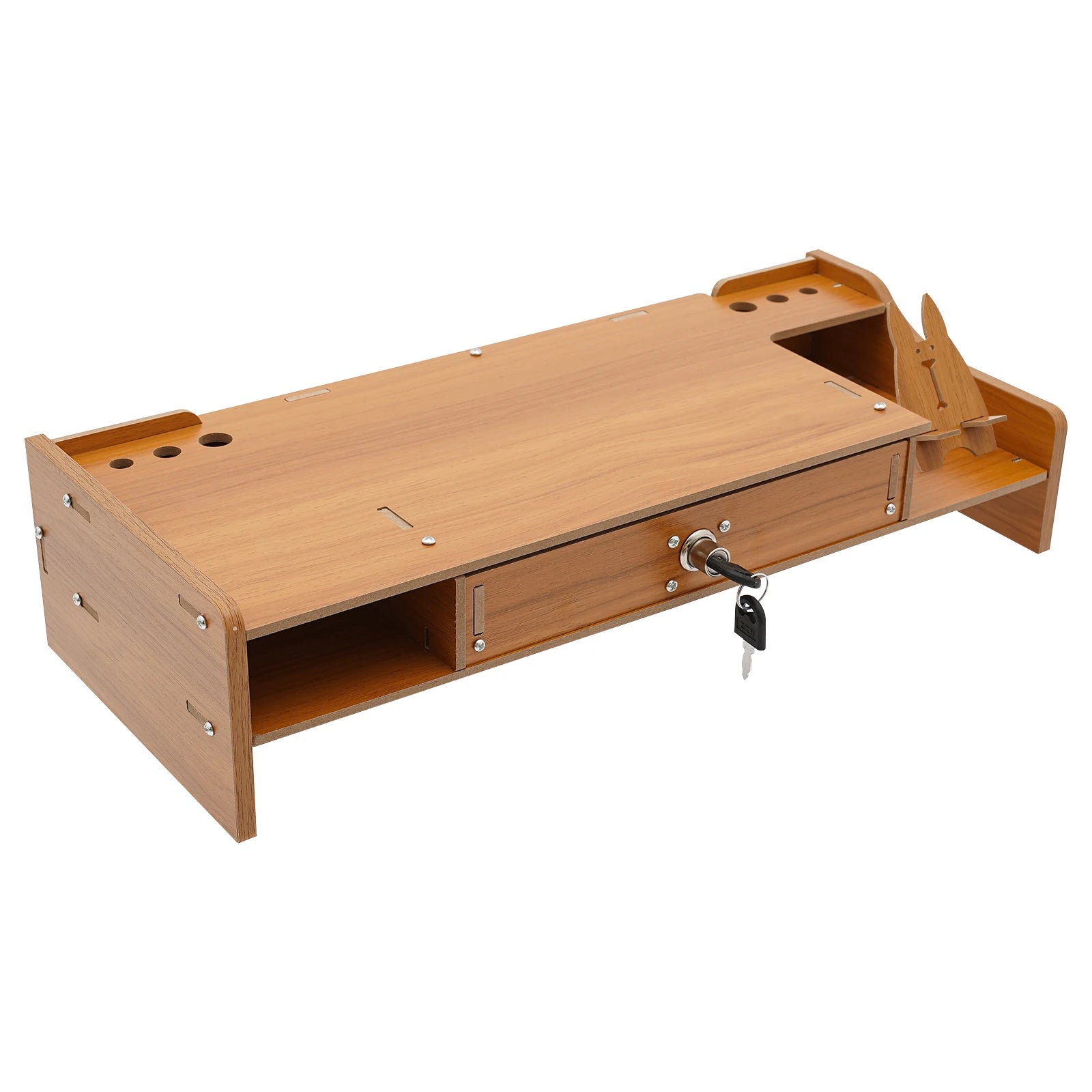 Home Computer Monitor Lift Stand with Drawers and Phone Holder, Desktop Organizer, Desktop Drawer Storage Cabinet    Home Decor Supply | Online Retail | ShoreShopper.com