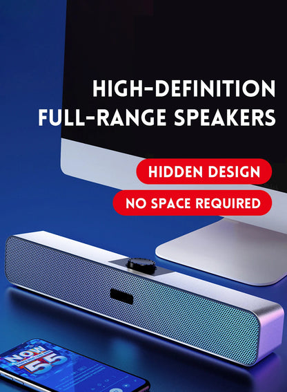 B Computer Speakers with 3.5 mm Aux, Small PC Speakers Powered by USB, USB Soundbar for Monitor，Wired USB Desktop Speaker,    Home Decor Supply | Online Retail | ShoreShopper.com