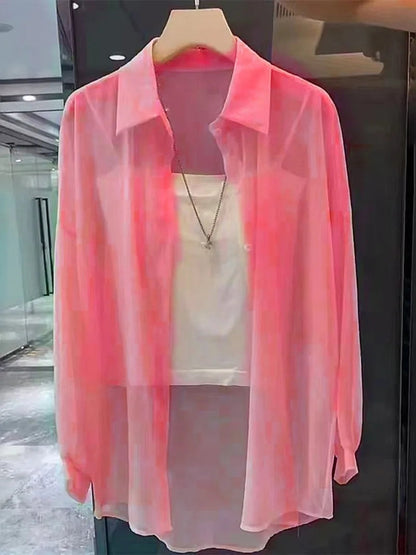 New Women's Shirt | Lightweight Breathable, Solid Color, Straight Button Placket, Lapel, Long-Sleeve, Outerwear & Sun-Protective    Your Coastal Marketplace | Shoreshopper.com