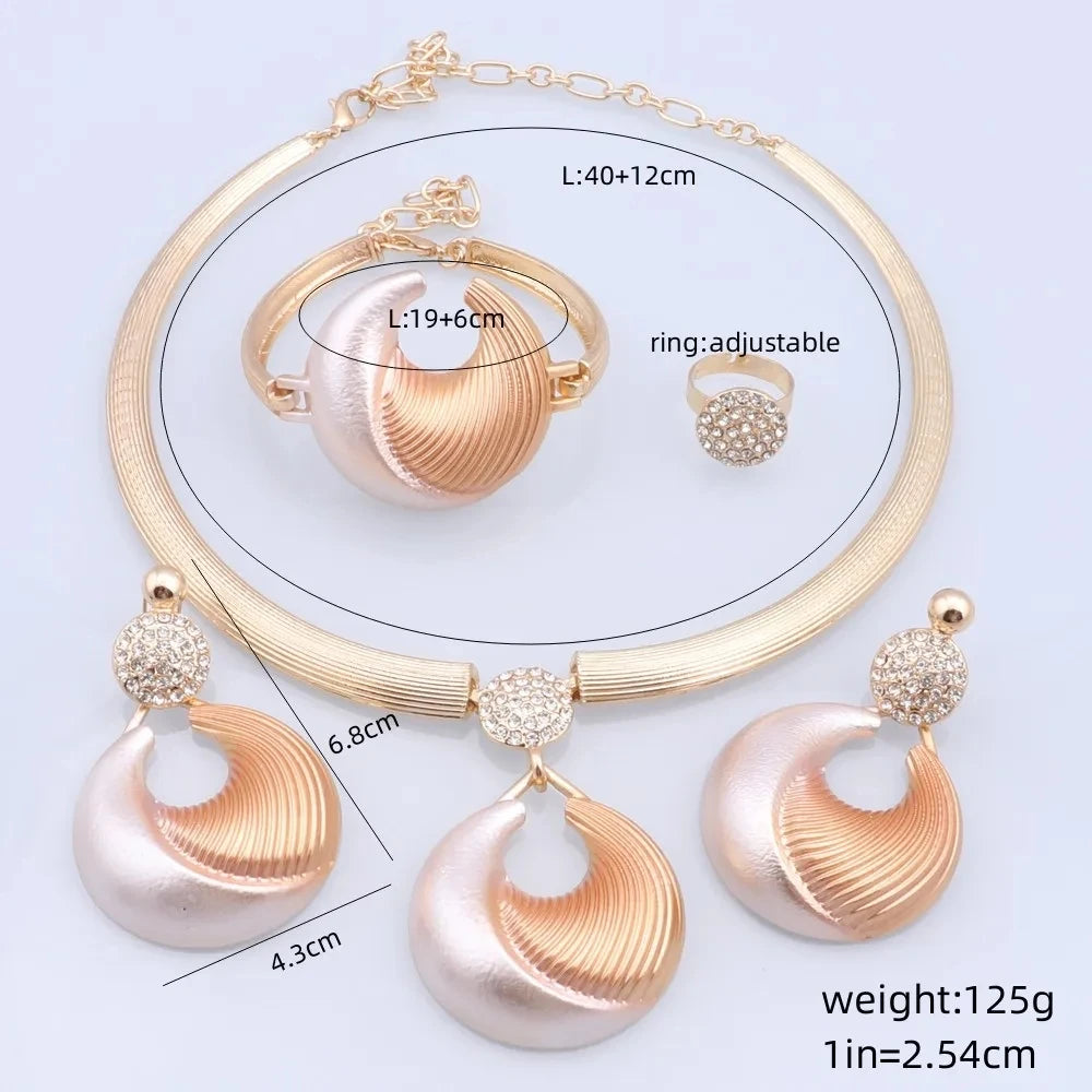 Dubai Jewelry Set For Women Silver Plated Luxury Necklace Earrings Bracelet And Ring Set Jewelry For Wedding Party Trending ﻿    Home Decor Supply | Online Retail | ShoreShopper.com