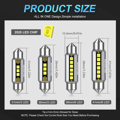 5Pcs MAXGTRS LED C5W C10W 39mm 41mm 42mm LED Festoon Canbus Error Free 6500K White Car Interior Light Reading Dome Trunk Lamp 12    Home Decor Supply | Online Retail | ShoreShopper.com